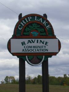 chip lake ravine sign